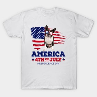 Boston Terrier Flag USA - America 4th Of July Independence Day T-Shirt